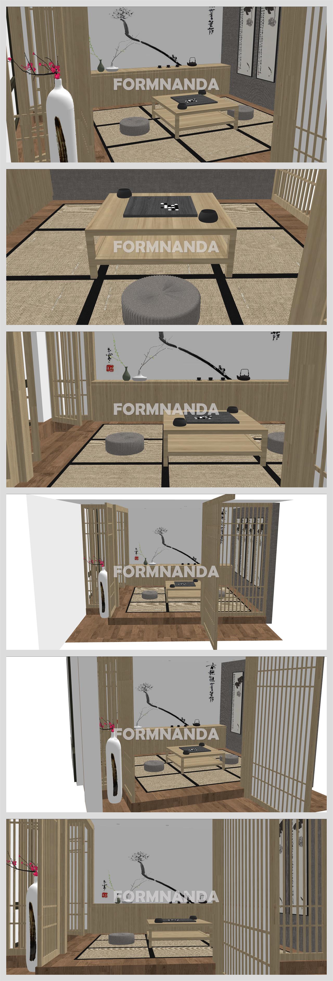 간단한 찻실 인테리어 Sketchup 소스 만들기 상세보기