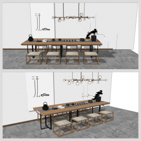 단순한 찻실 리모델링 Sketchup 템플릿 디자인