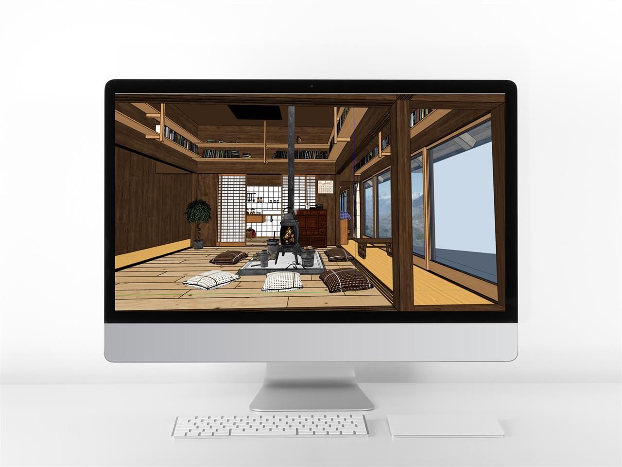 손쉬운 다실공간 디자인 Sketchup 모델 만들기 미리보기