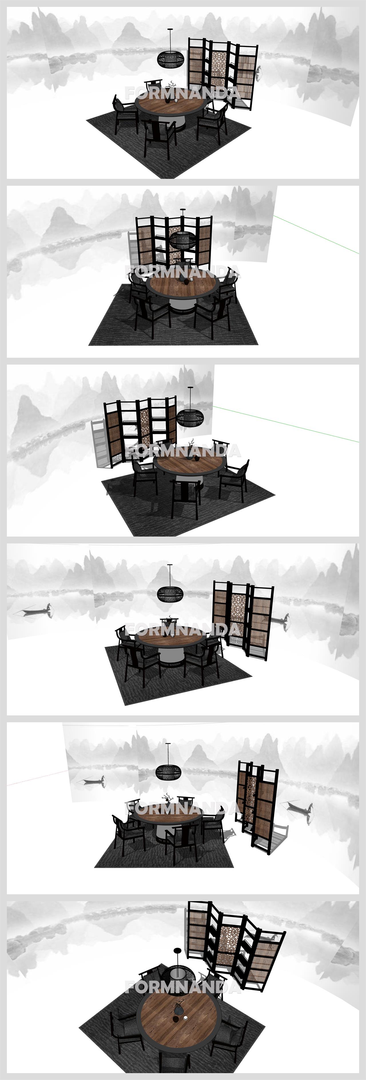 고급형 다실공간 인테리어 Sketchup 소스 디자인 상세보기