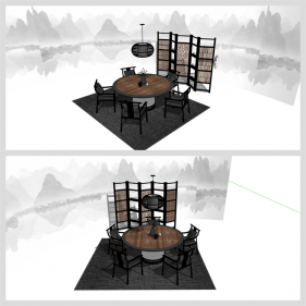 고급형 다실공간 인테리어 Sketchup 소스 디자인