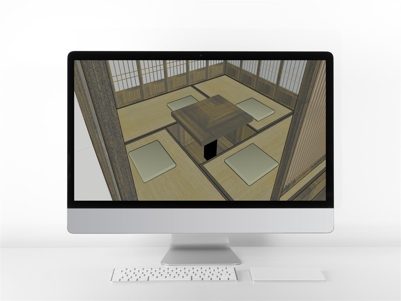 시선을 사로잡는 찻실 디자인 Sketchup 모델 디자인 미리보기