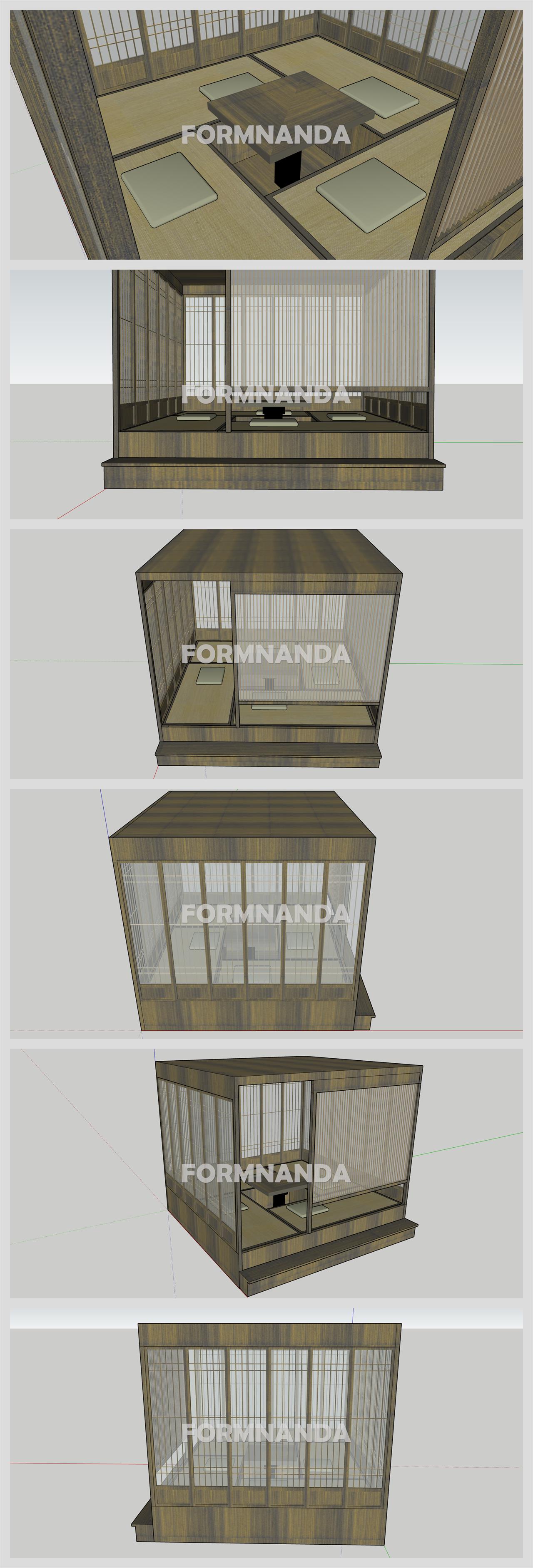 시선을 사로잡는 찻실 디자인 Sketchup 모델 디자인 상세보기