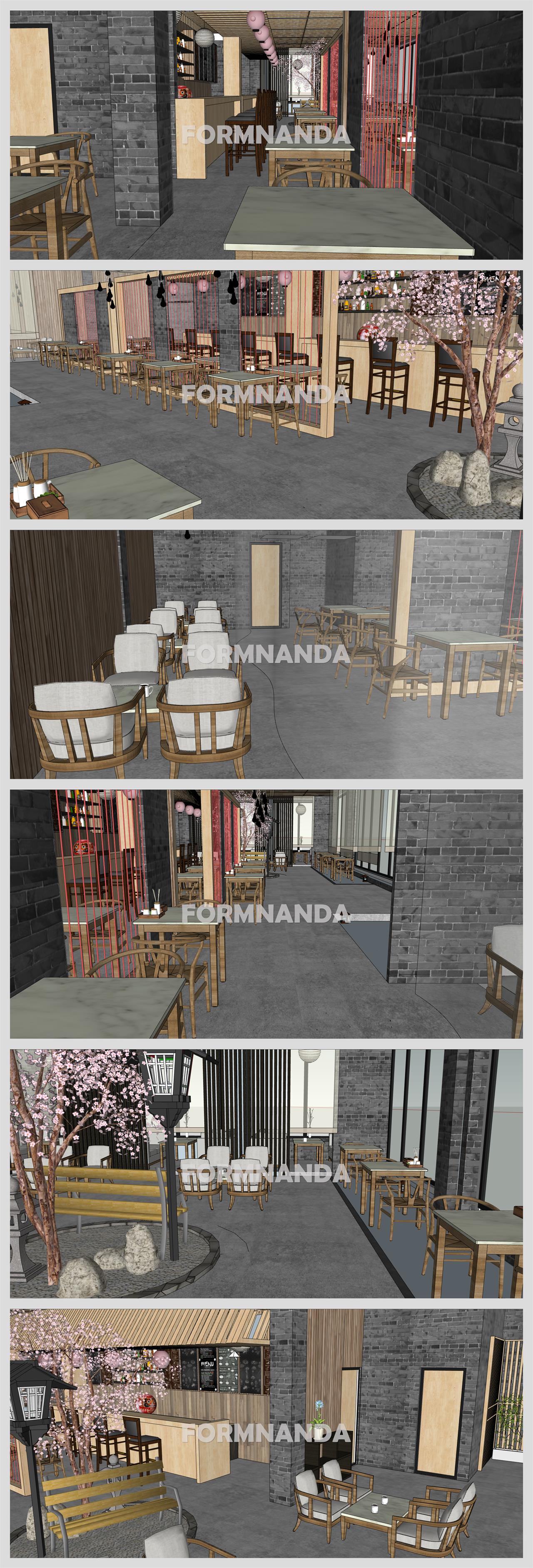 세련된 식당 Sketchup 샘플 디자인 상세보기