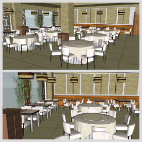 단조로운 식당 꾸미기 Sketchup 소스 디자인