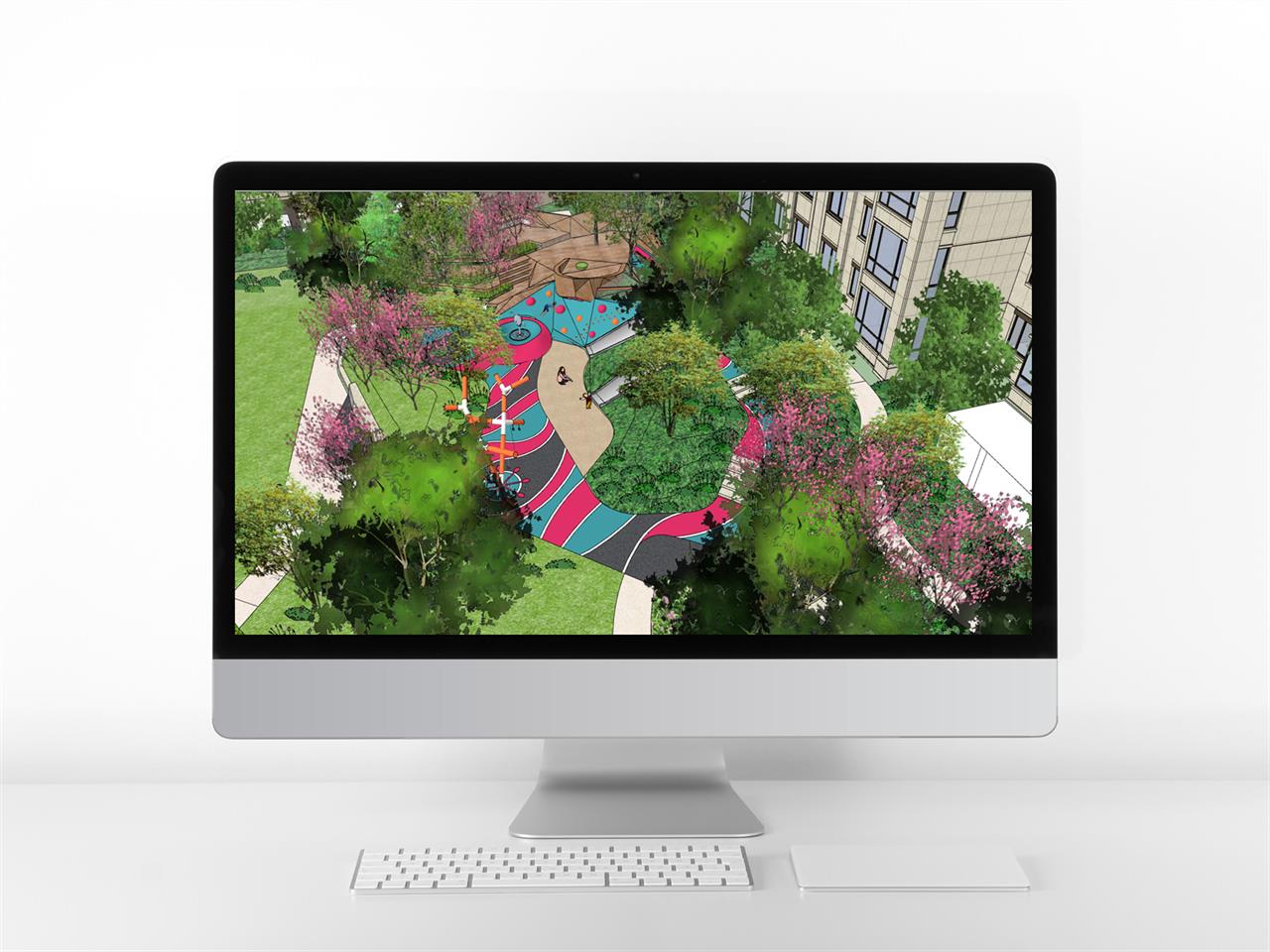 폼나는 공원광장 디자인 웹툰배경 샘플 사이트 미리보기