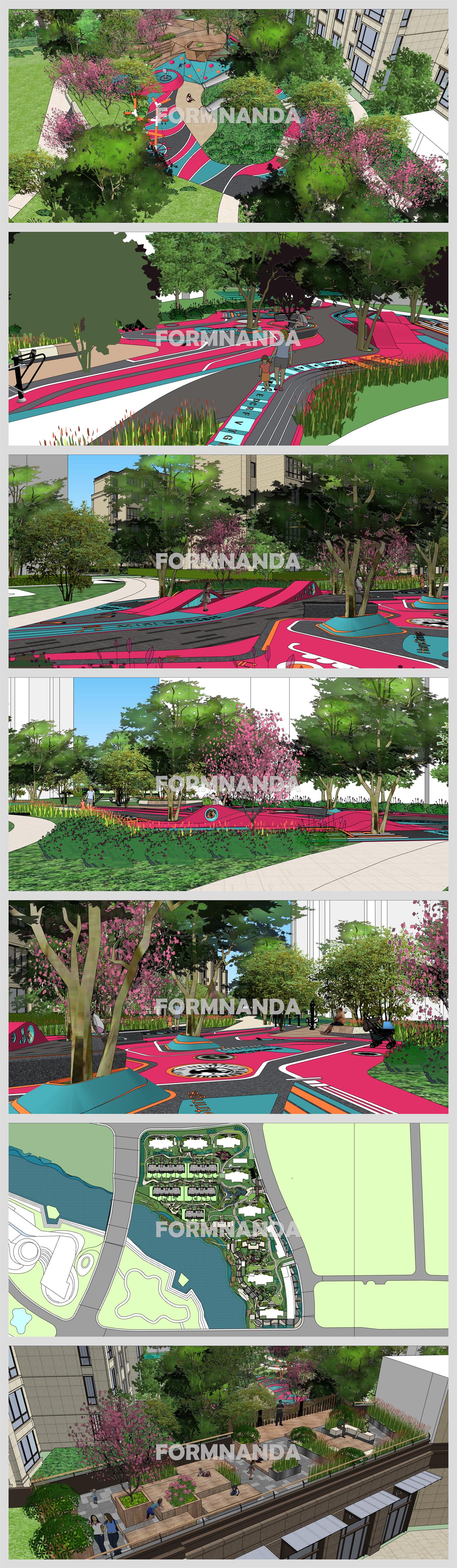 폼나는 공원광장 디자인 웹툰배경 샘플 사이트 상세보기