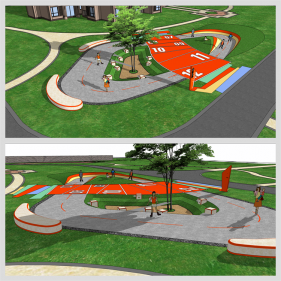 마음을 사로잡는 공원광장 꾸미기 Sketchup 모델 디자인