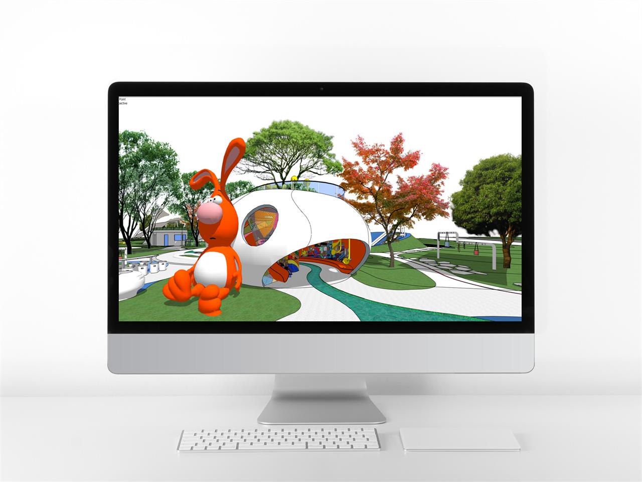 산뜻한 공원광장 Sketchup 샘플 디자인 미리보기