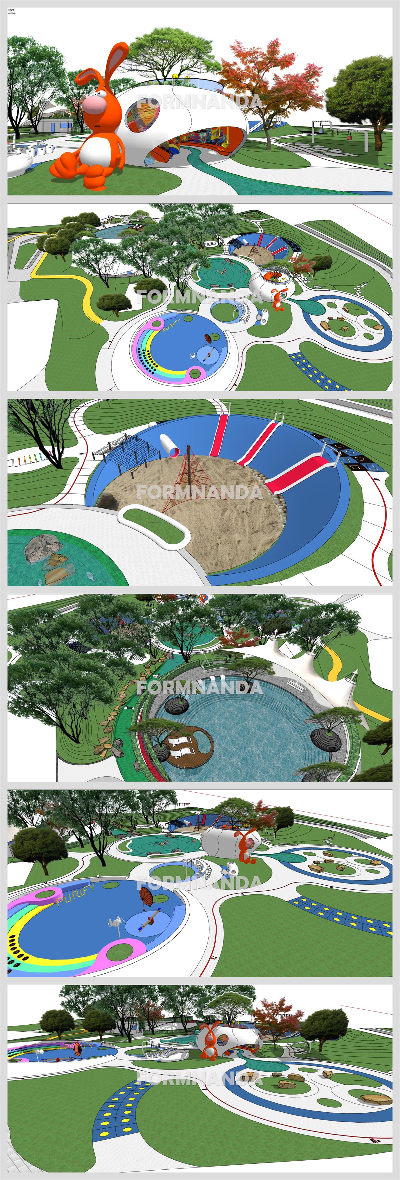 산뜻한 공원광장 Sketchup 샘플 디자인 상세보기