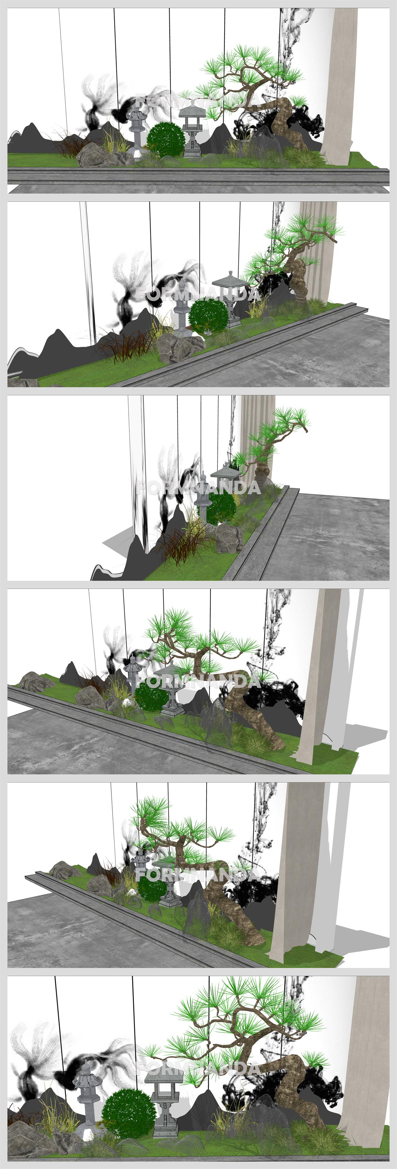 고급스럽운 정원조경 환경 Sketchup 모델 만들기 상세보기