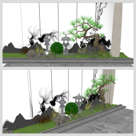 고급스럽운 정원조경 환경 Sketchup 모델 만들기