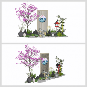단조로운 정원조경 환경 Sketchup 모델 디자인