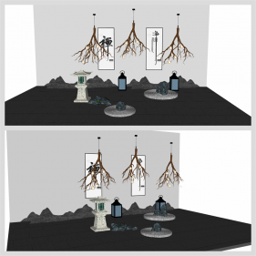 단순한 정원조경 실외 Sketchup 소스 디자인