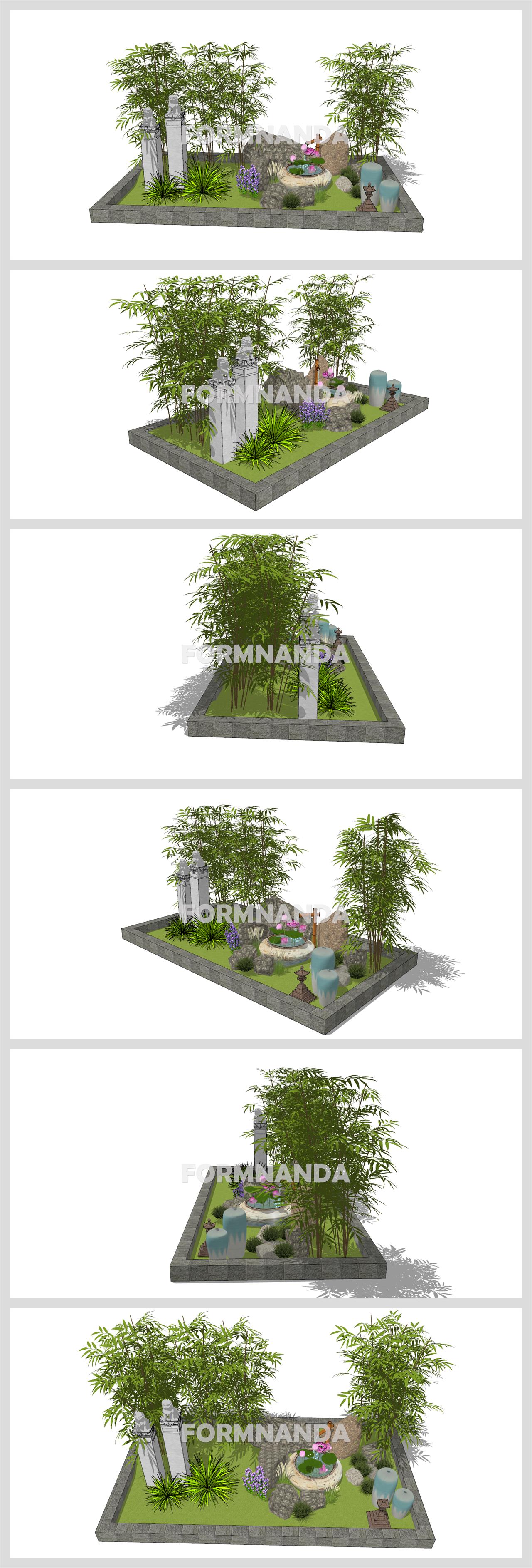 단정한 정원조경 환경 Sketchup 모델 디자인 상세보기