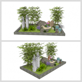 단정한 정원조경 환경 Sketchup 모델 디자인