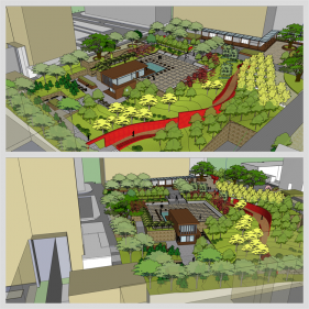 폼나는 정원조경 실외 스케치업 모델 다운