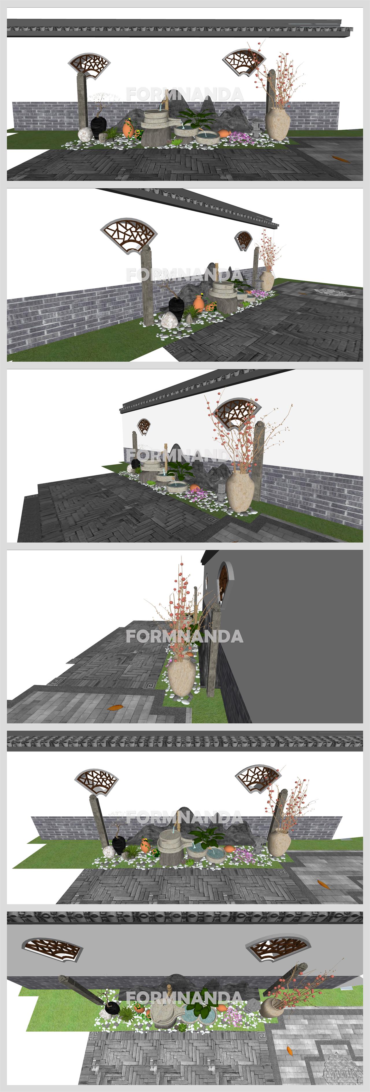 고급스럽운 정원조경 Sketchup 배경 만들기 상세보기