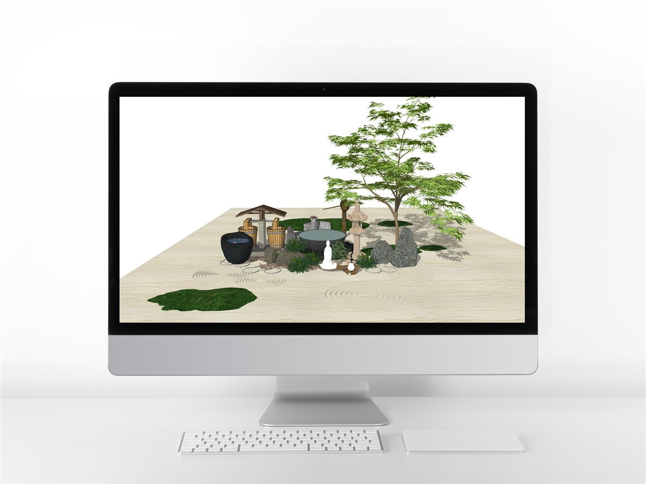 단순한 정원조경 디자인 웹툰배경 배경 제작 미리보기