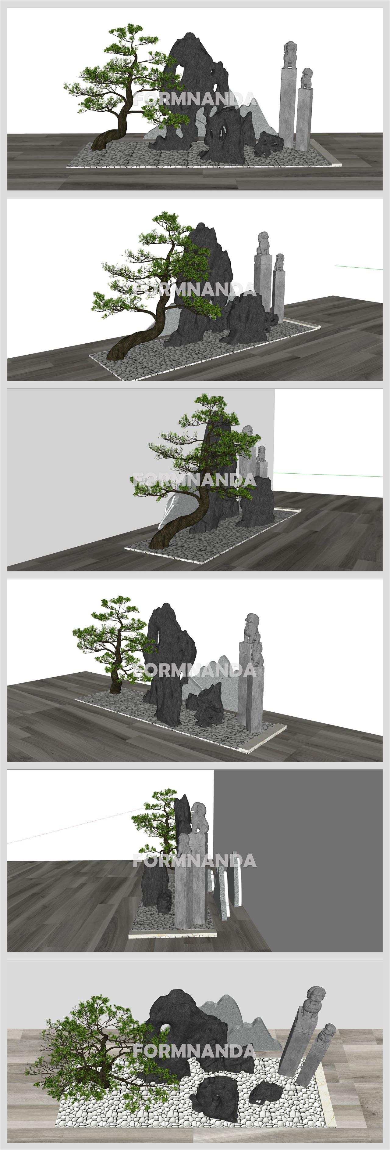 심플한 정원조경 환경 Sketchup 모델 디자인 상세보기