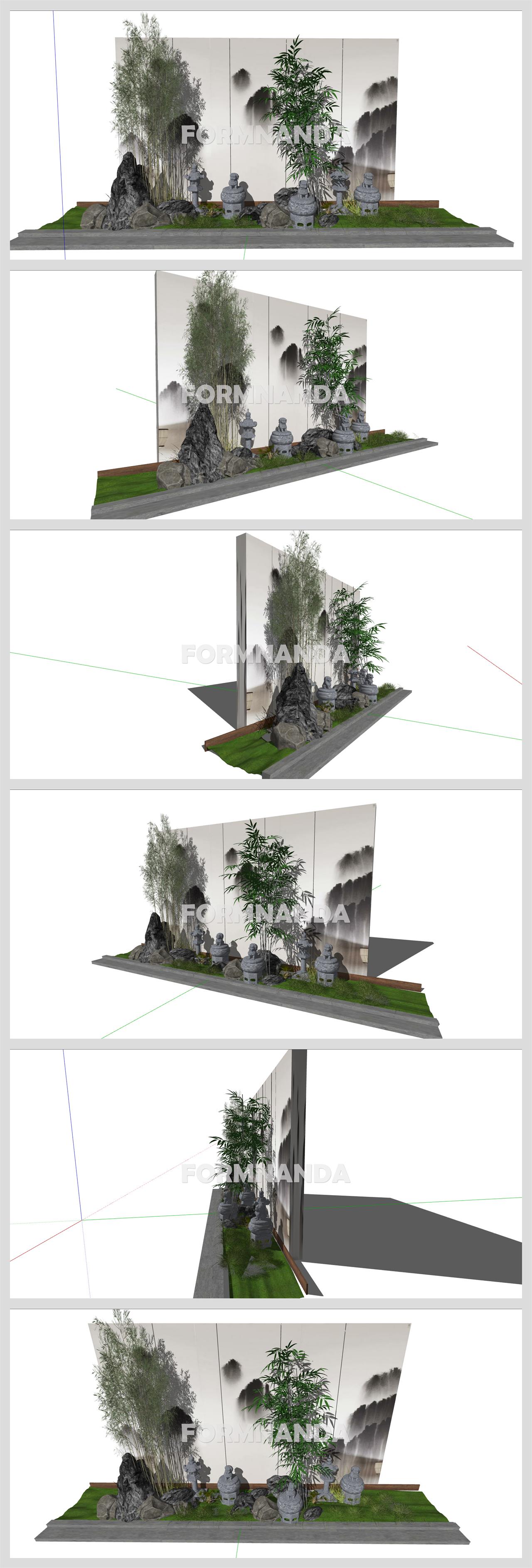 정결한 정원조경 실외 Sketchup 소스 만들기 상세보기