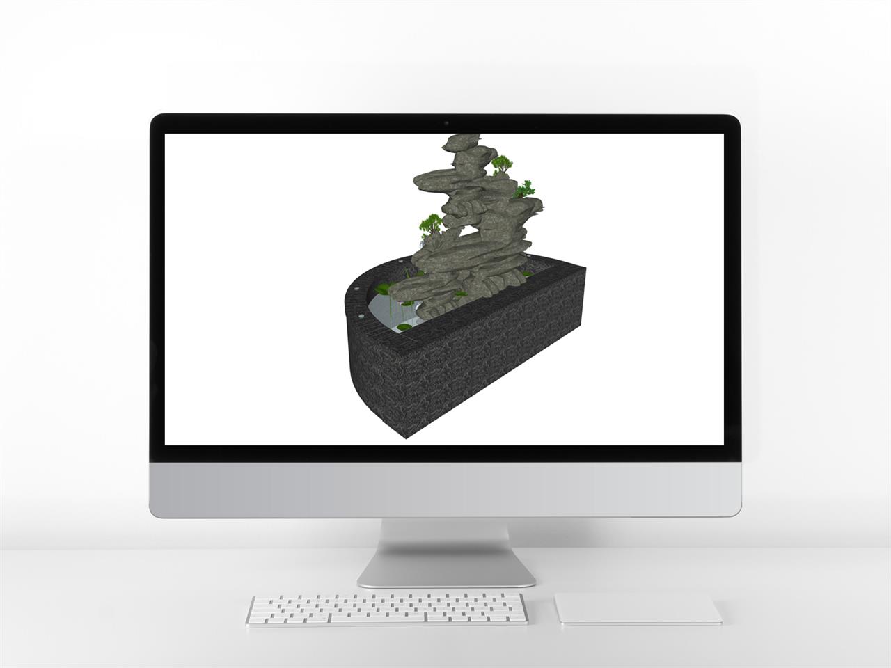 단순한 정원조경 환경 Sketchup 모델 디자인 미리보기