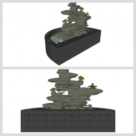 단순한 정원조경 환경 Sketchup 모델 디자인