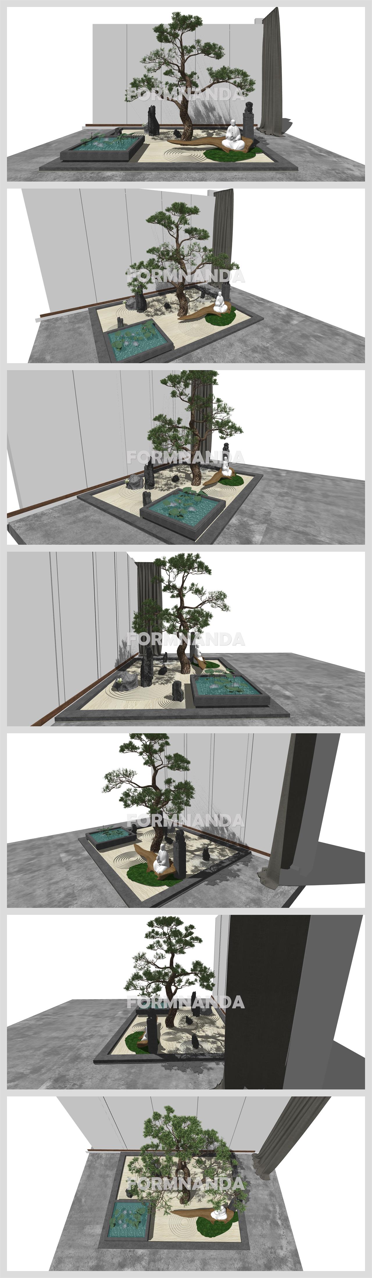 간략한 정원조경 실외 Sketchup 소스 디자인 상세보기