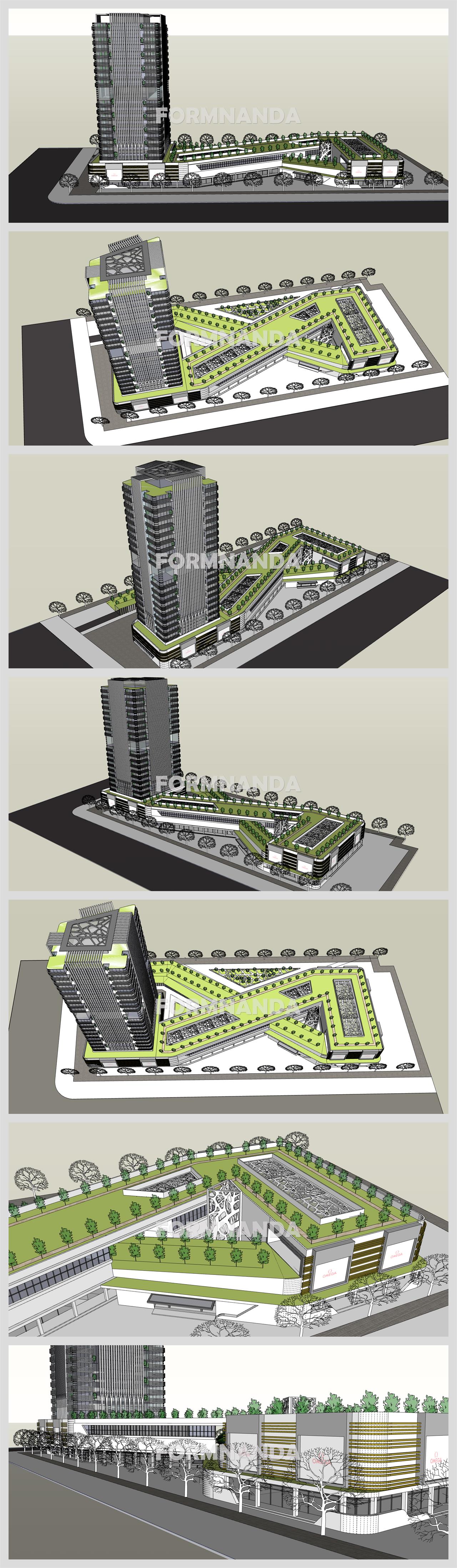 고급형 상업시설 꾸미기 Sketchup 모델 디자인 상세보기