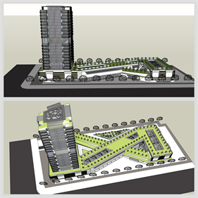 고급형 상업시설 꾸미기 Sketchup 모델 디자인