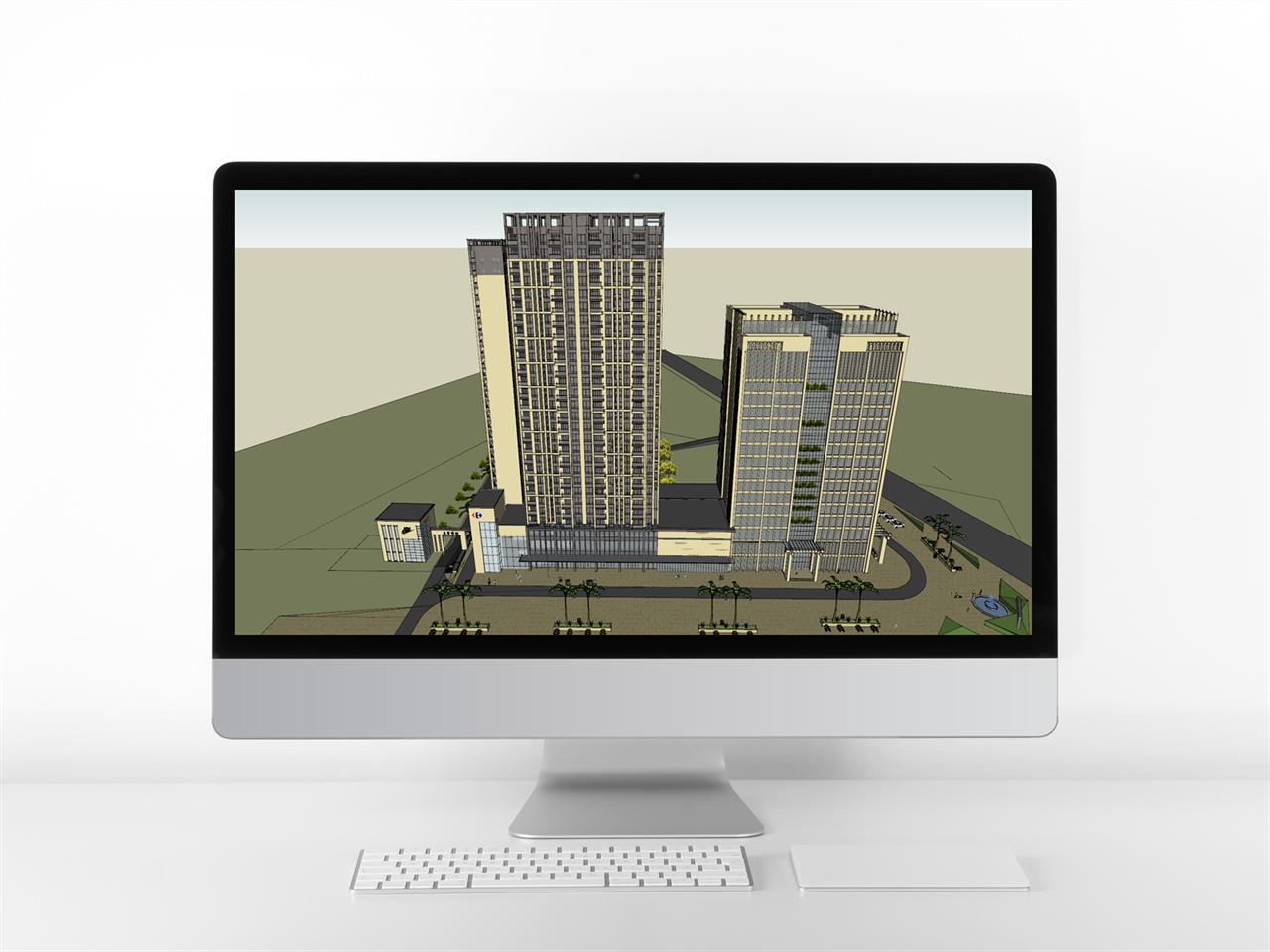 간략한 오피스텔 디자인 Sketchup 모델 디자인 미리보기