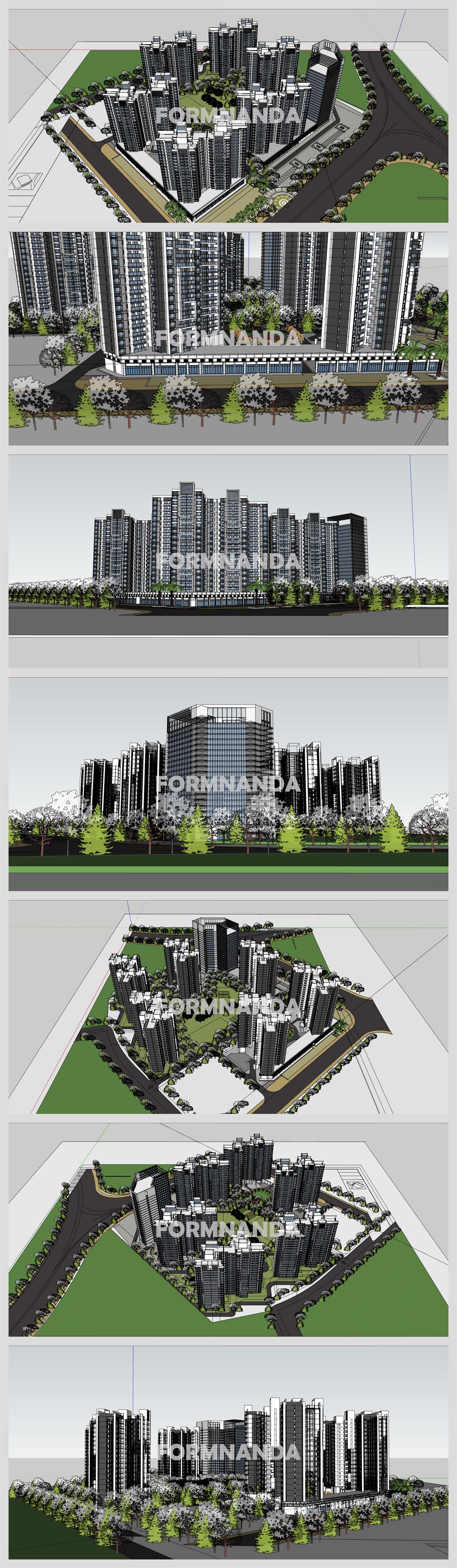 세련된 고층건축 꾸미기 Sketchup 소스 디자인 상세보기