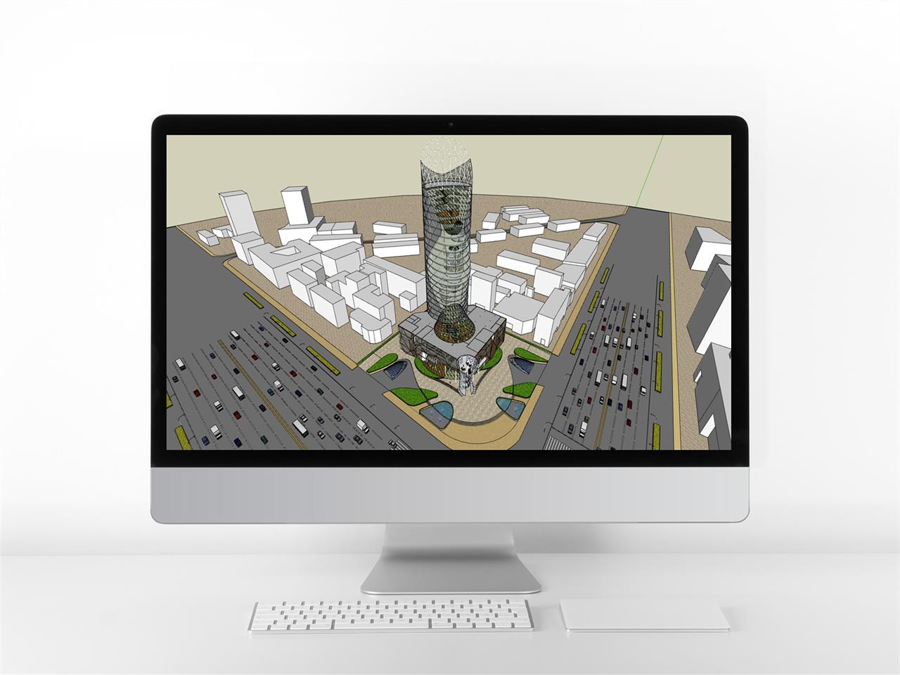 단정한 사무행정시설 디자인 웹툰배경 모델 제작 미리보기