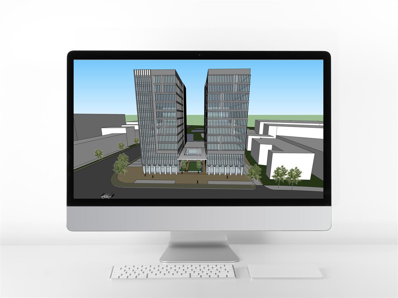 스타일 나는 사무행정시설 Sketchup 모델 디자인 미리보기