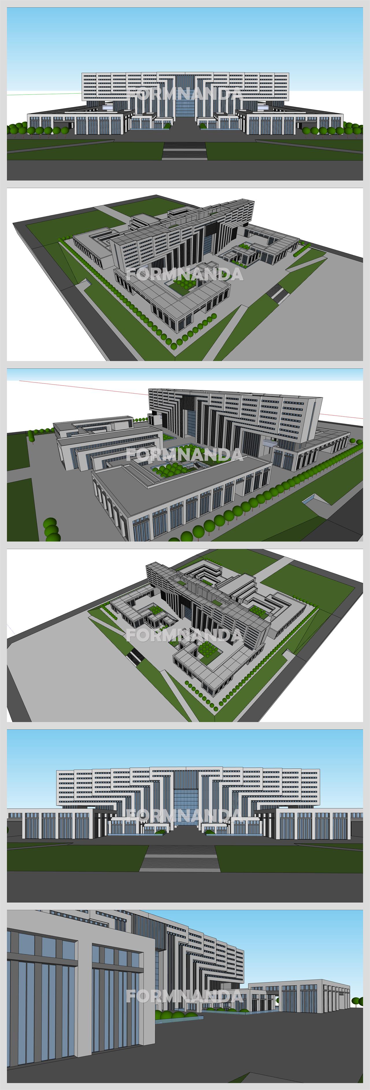 현대적인 사무행정시설 디자인 Sketchup 배경 만들기 상세보기