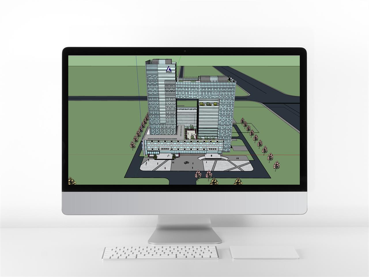 마음을 사로잡는 사무행정시설 환경 Sketchup 템플릿 디자인 미리보기