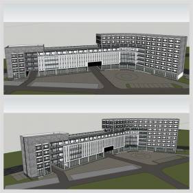 간단한 사무행정시설 Sketchup 모델 만들기