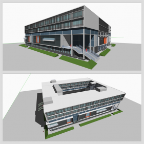 단순한 사무행정시설 디자인 Sketchup 배경 디자인