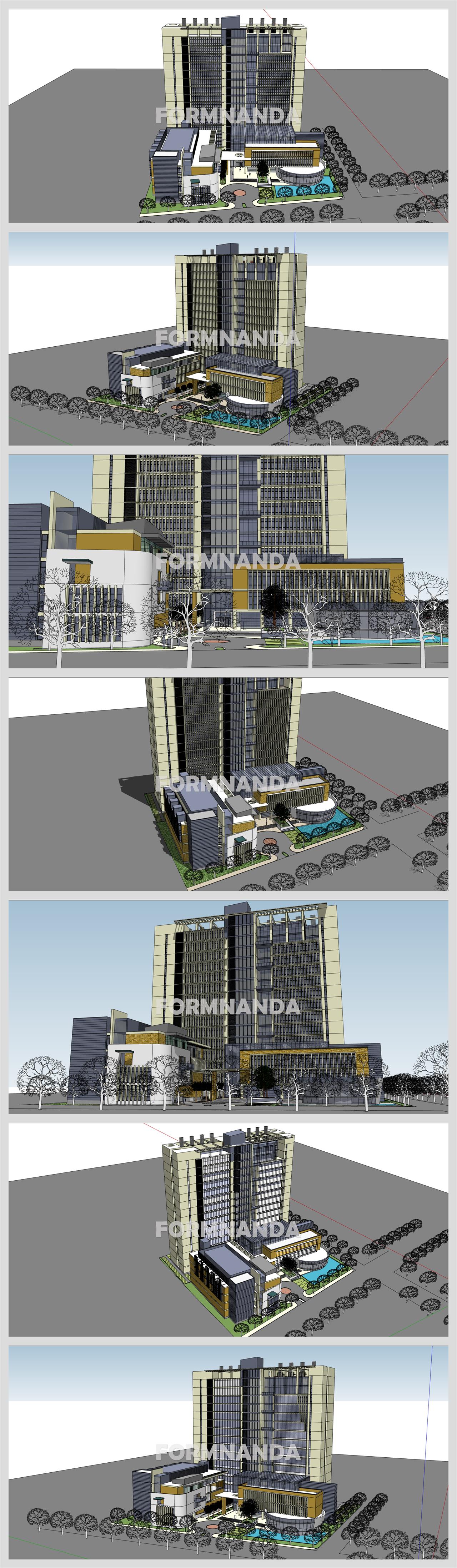 손쉬운 사무행정시설 실외 Sketchup 샘플 만들기 상세보기