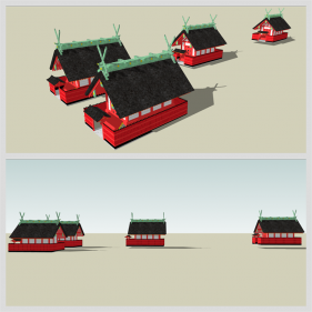 단출한 고건축물 Sketchup 모델 만들기