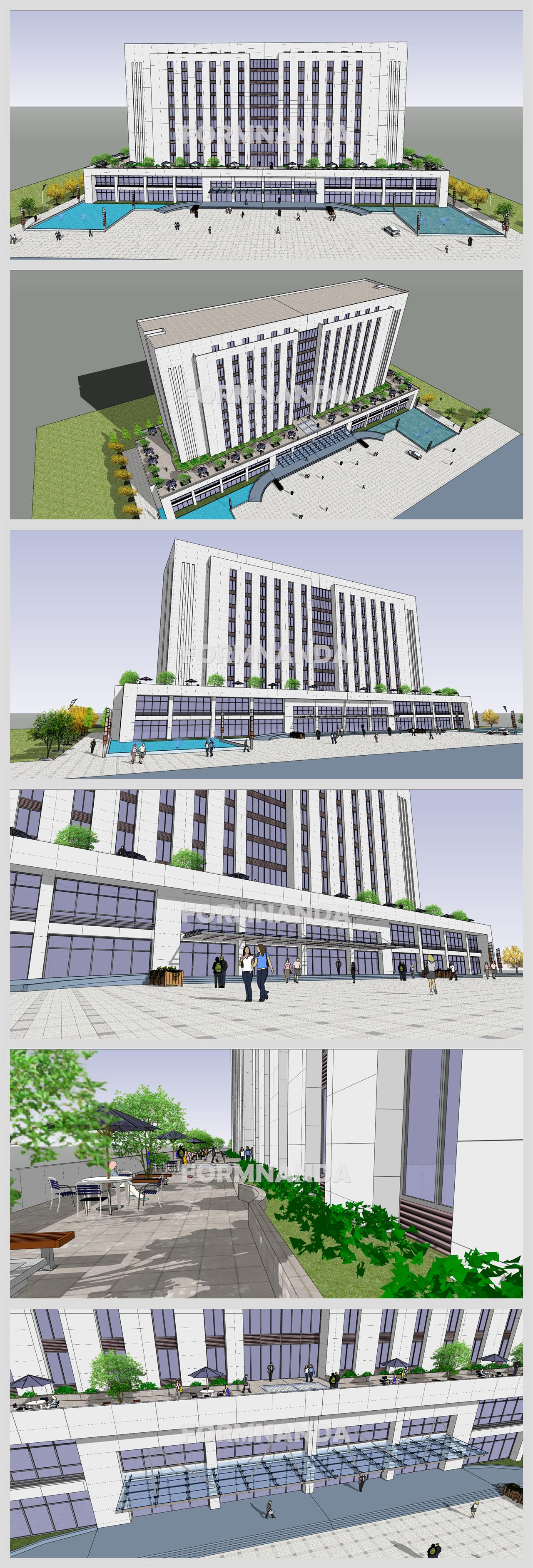 고급형 호텔시설 Sketchup 모델 디자인 상세보기