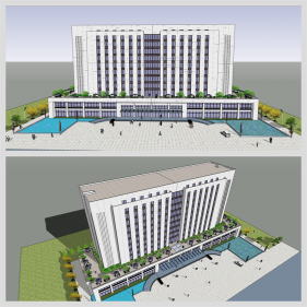 고급형 호텔시설 Sketchup 모델 디자인