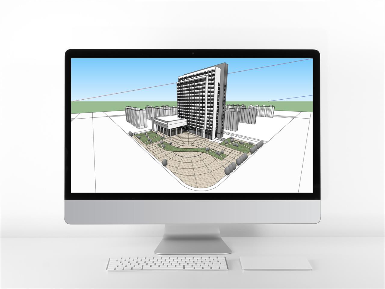 깔끔한 호텔시설 꾸미기 Sketchup 소스 만들기 미리보기