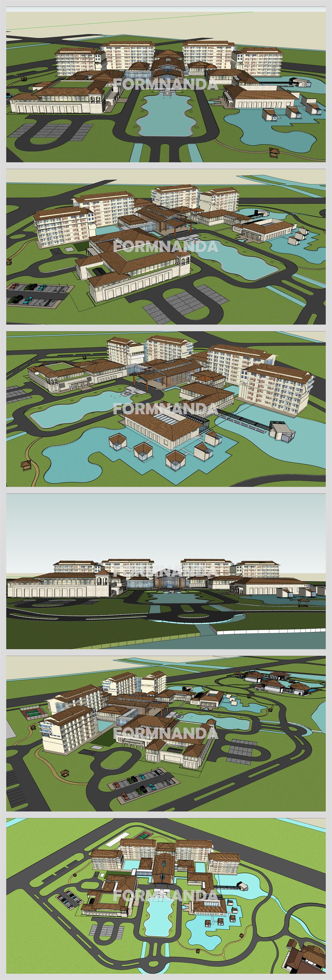 단출한 호텔시설 Sketchup 모델 만들기 상세보기