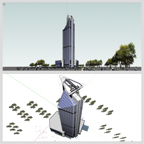 산뜻한 호텔시설 디자인 Sketchup 배경 디자인