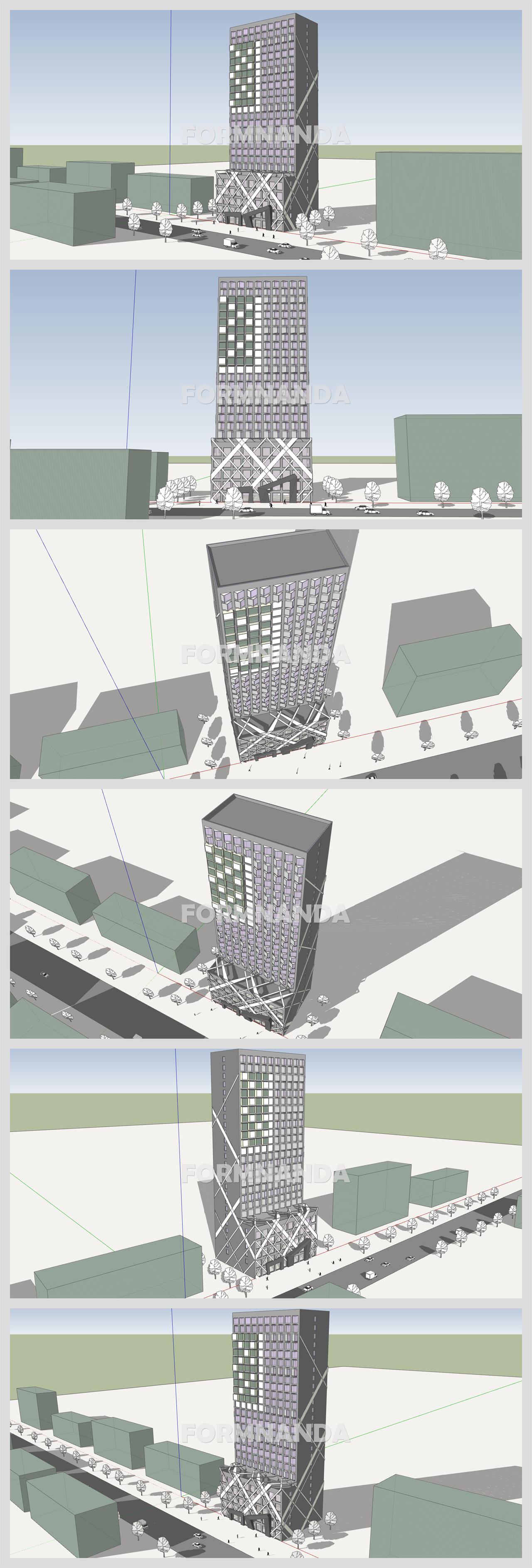 단조로운 호텔시설 환경 Sketchup 템플릿 디자인 상세보기