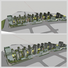 맞춤형 아파트단지 실외 스케치업 샘플 다운