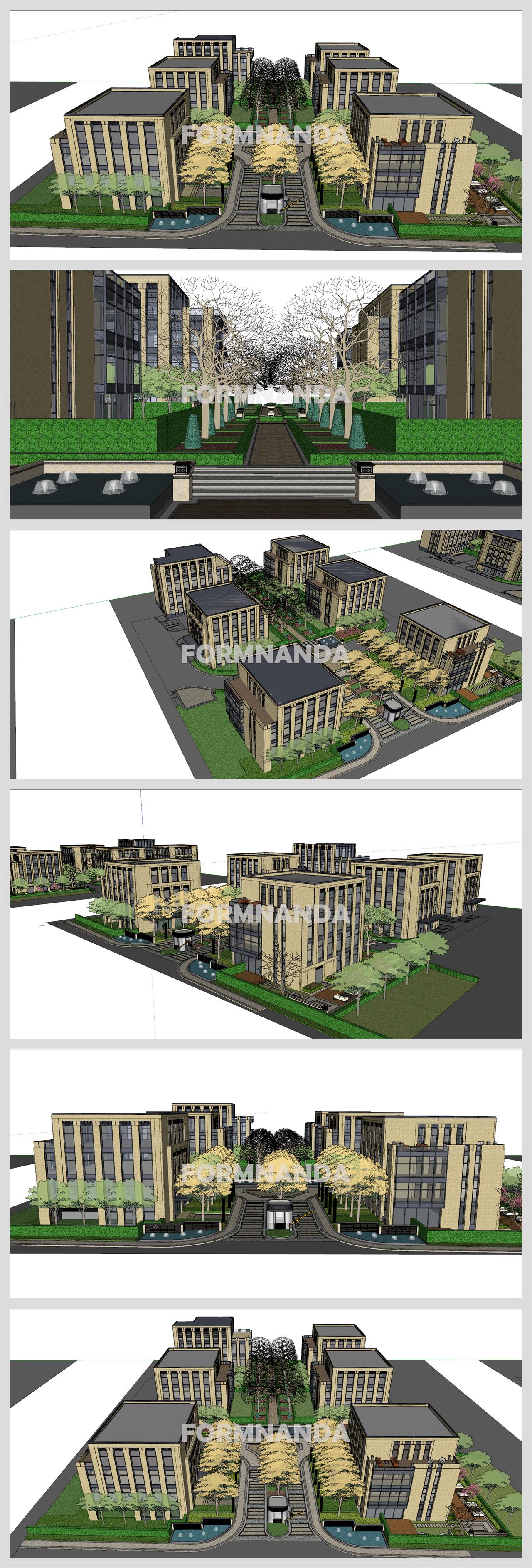 깔끔한 아파트단지 Sketchup 소스 만들기 상세보기