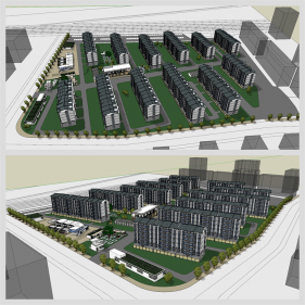 단순한 아파트단지 스케치업 모델 다운로드