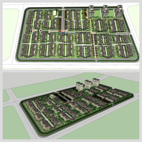 산뜻한 아파트단지 꾸미기 Sketchup 배경 디자인